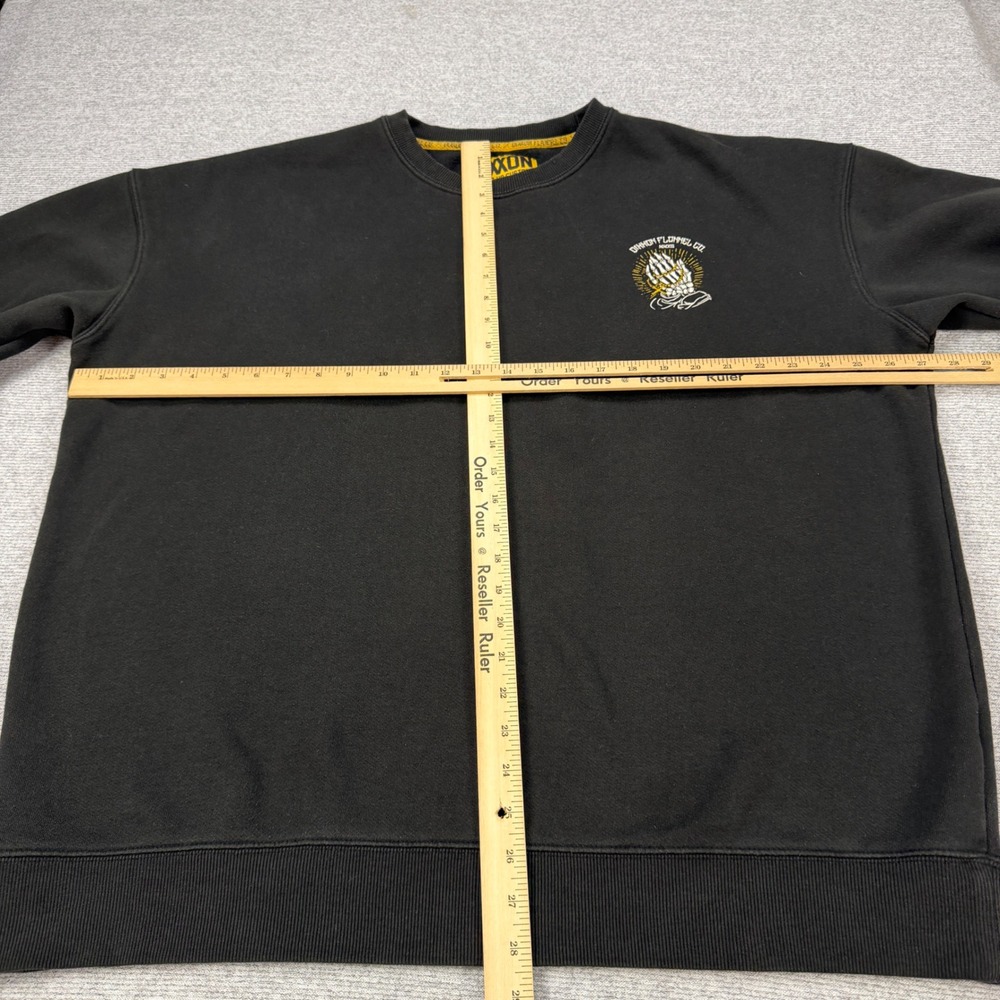 Dixxon Flannel Co Mens 2X Black Praying Skeleton Hands FleeceCrewneck Sweatshirt - Picture 9 of 16
